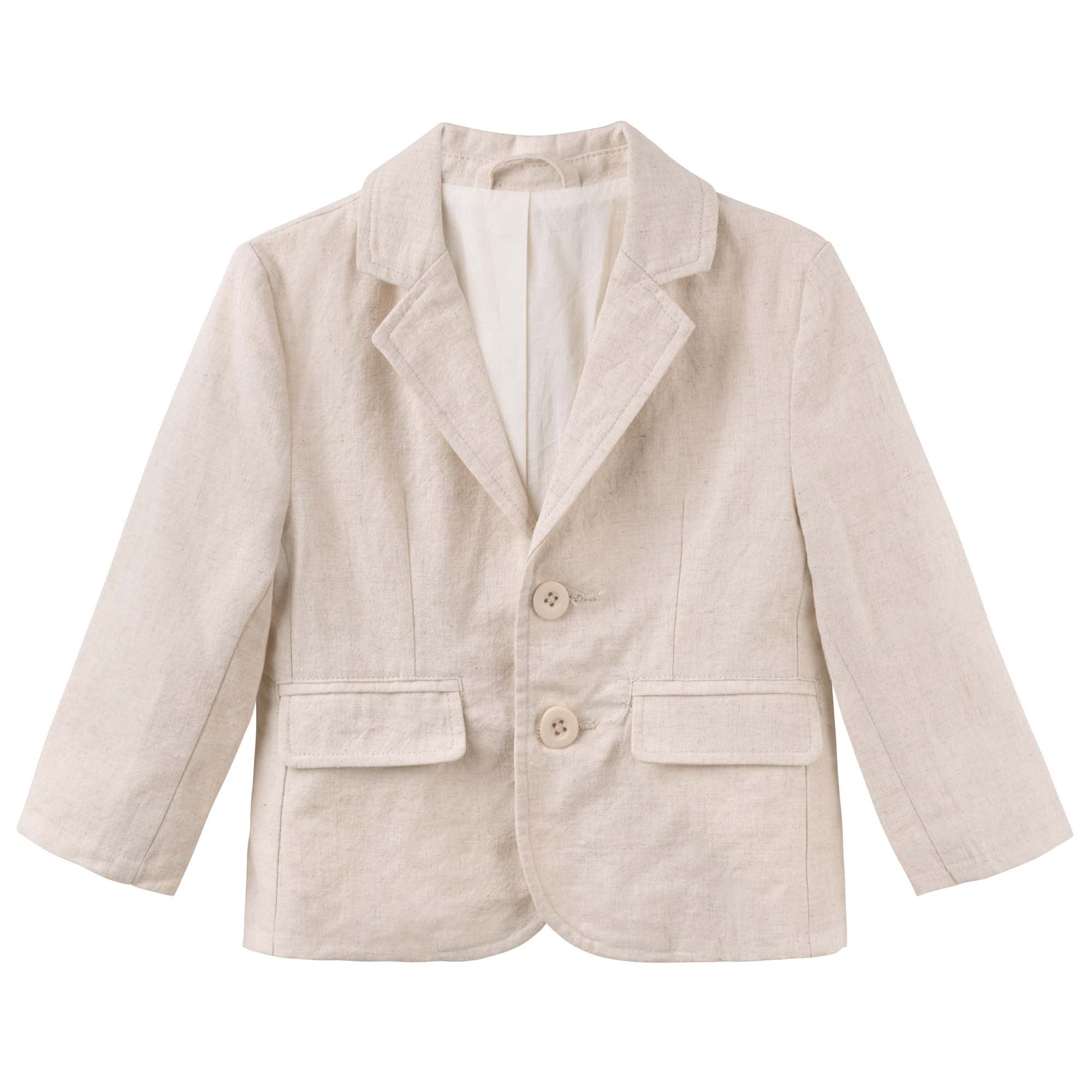 Finley Linen Jacket - Sand - Designer Kidz