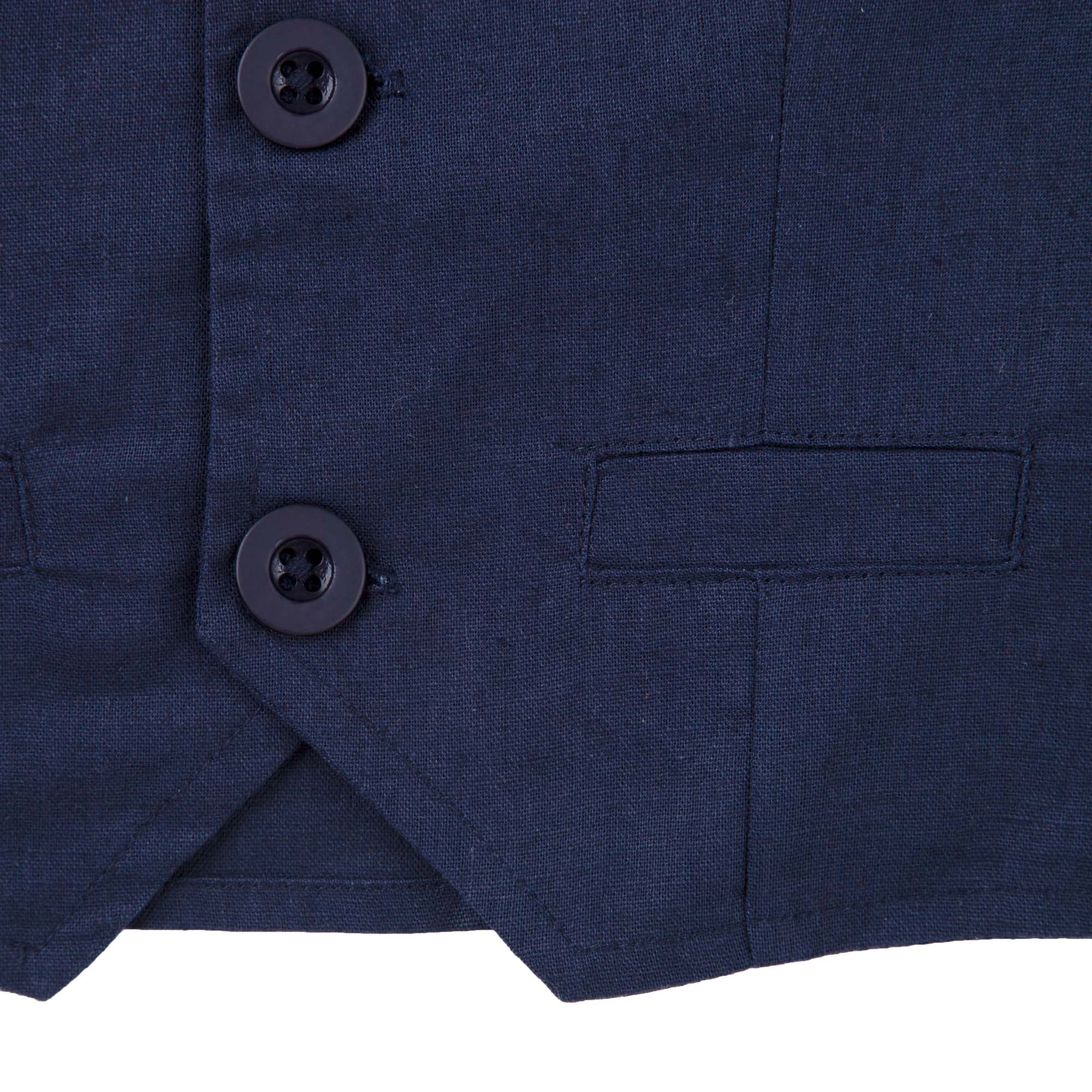 Finley Linen Vest - Navy - Designer Kidz