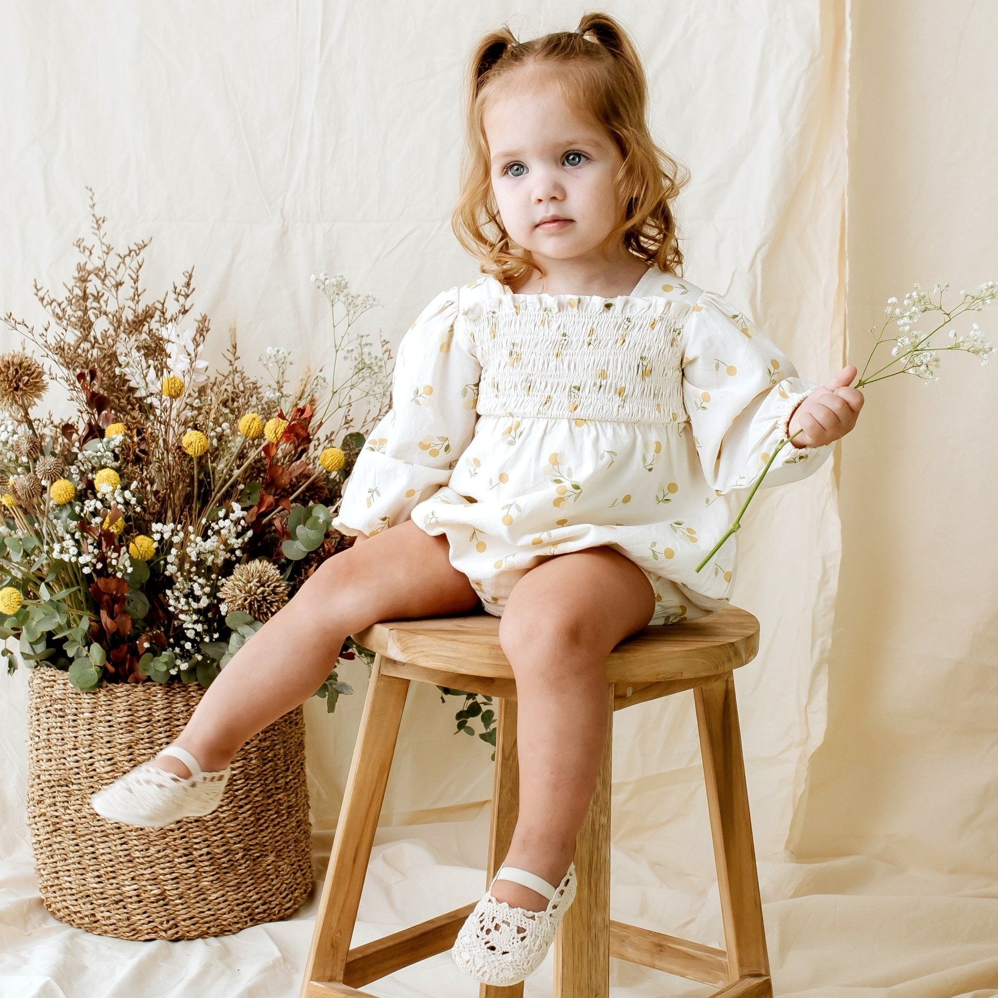 Golden Cherry Romper - Designer Kidz