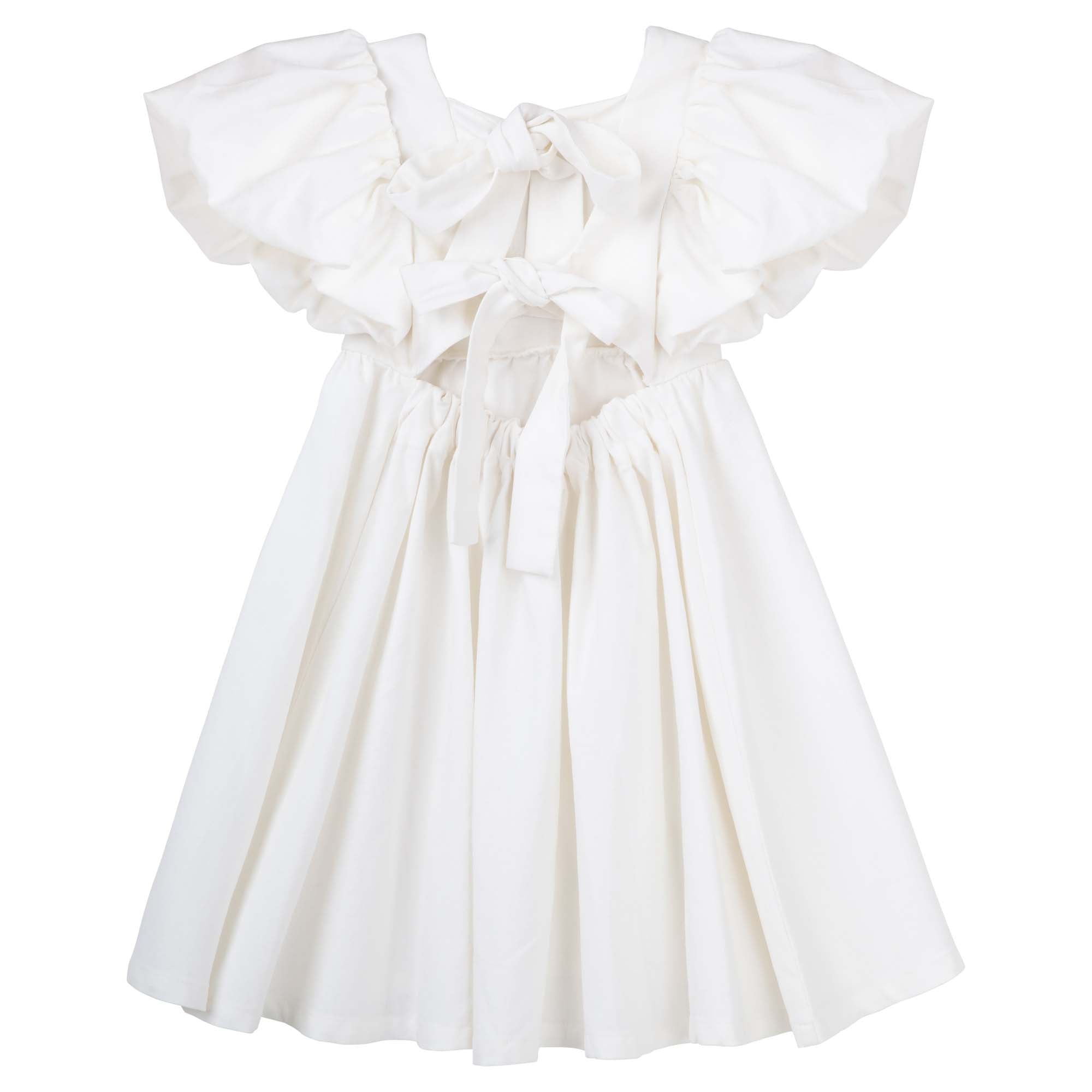 Grace Tie Back Dress - Ecru - Designer Kidz