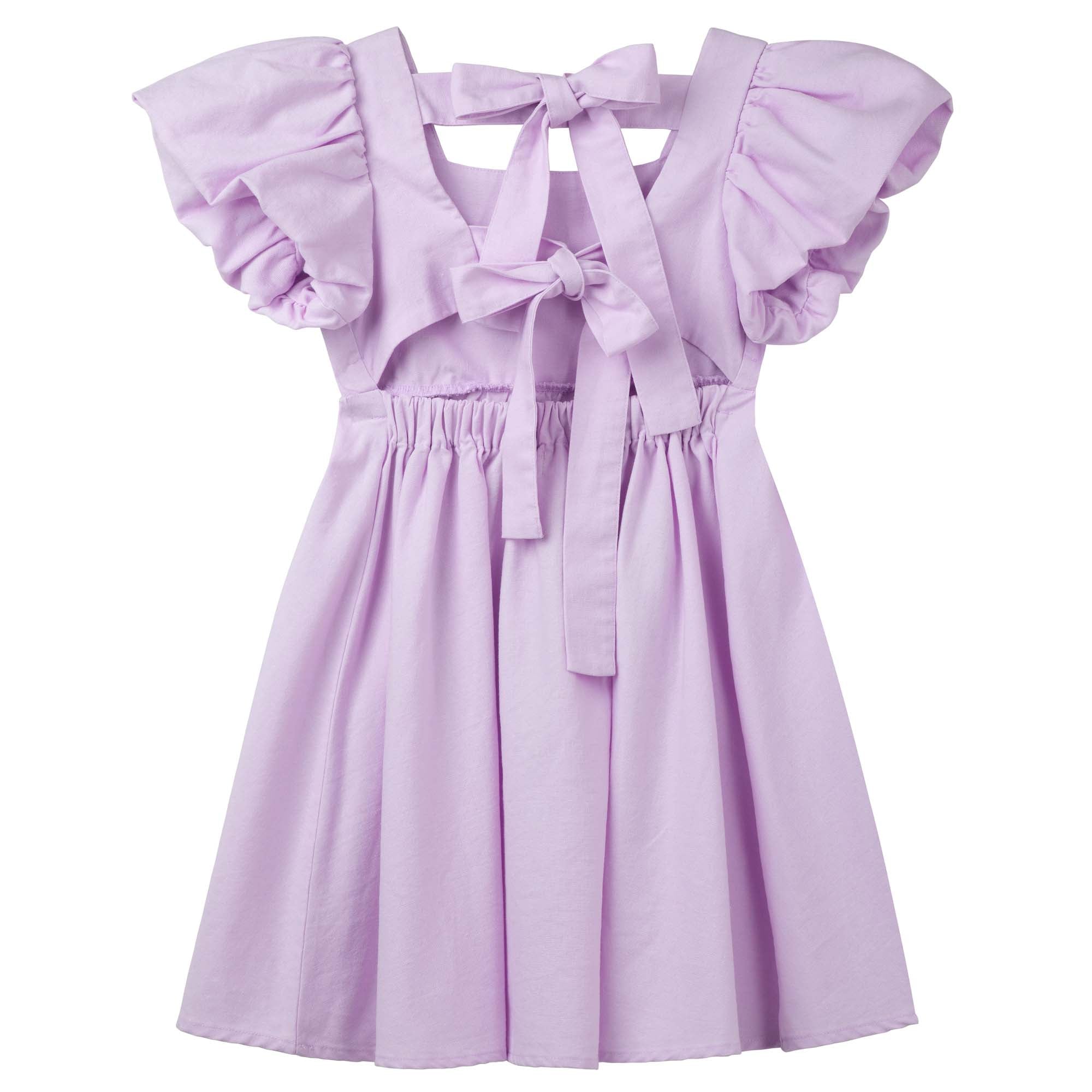 Grace Tie Back Dress - Lavender - Designer Kidz