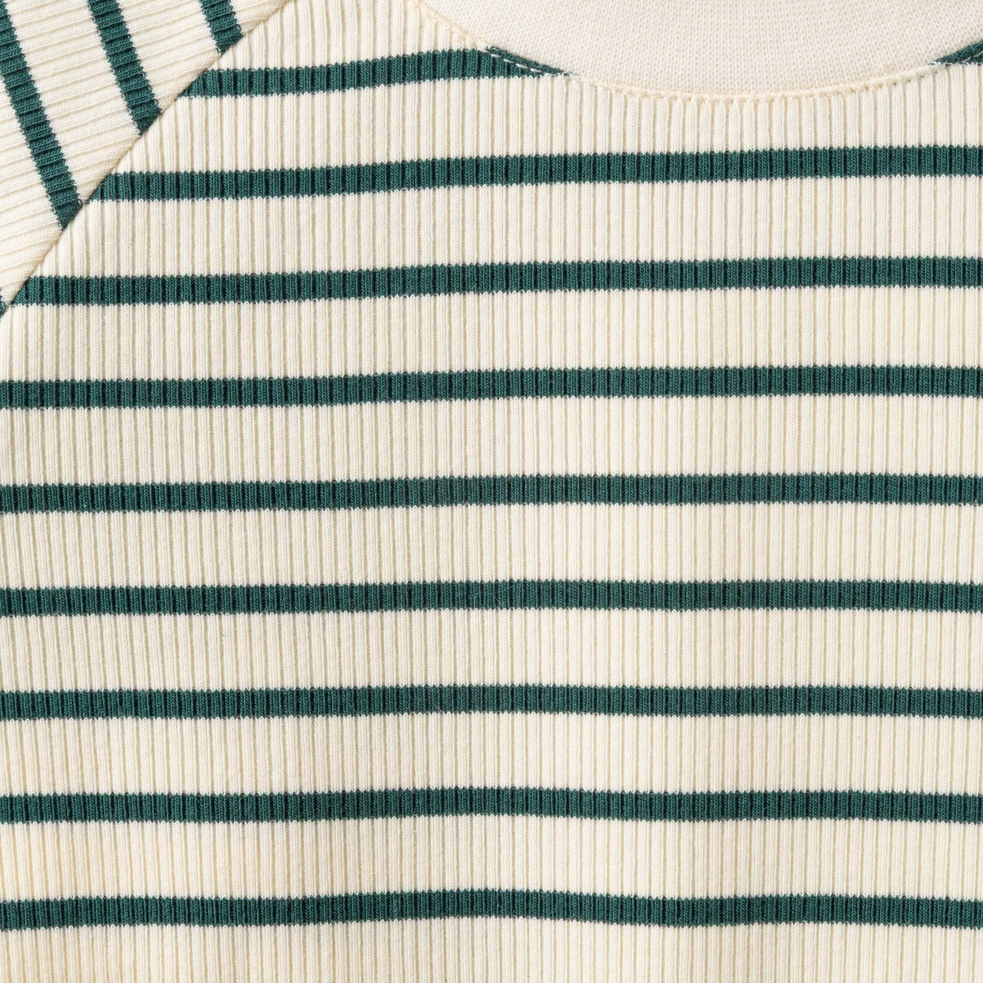 Jack Rib Stripe Top - Forest Green - Designer Kidz