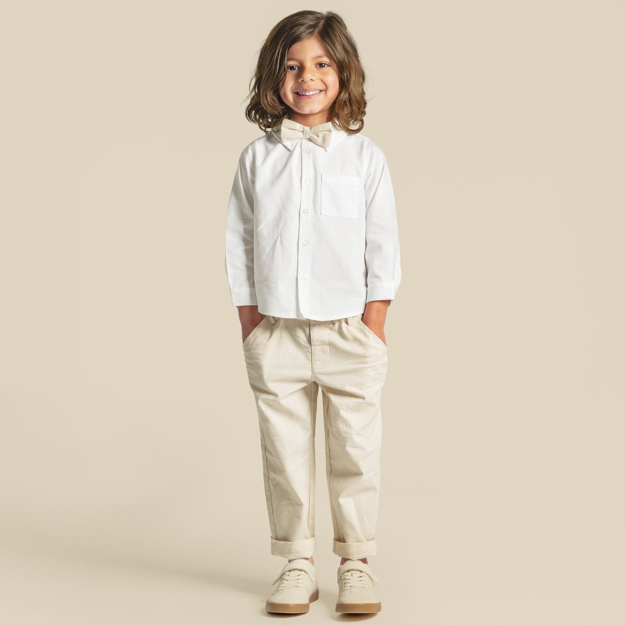 Jackson L/S Formal Shirt - White - Designer Kidz