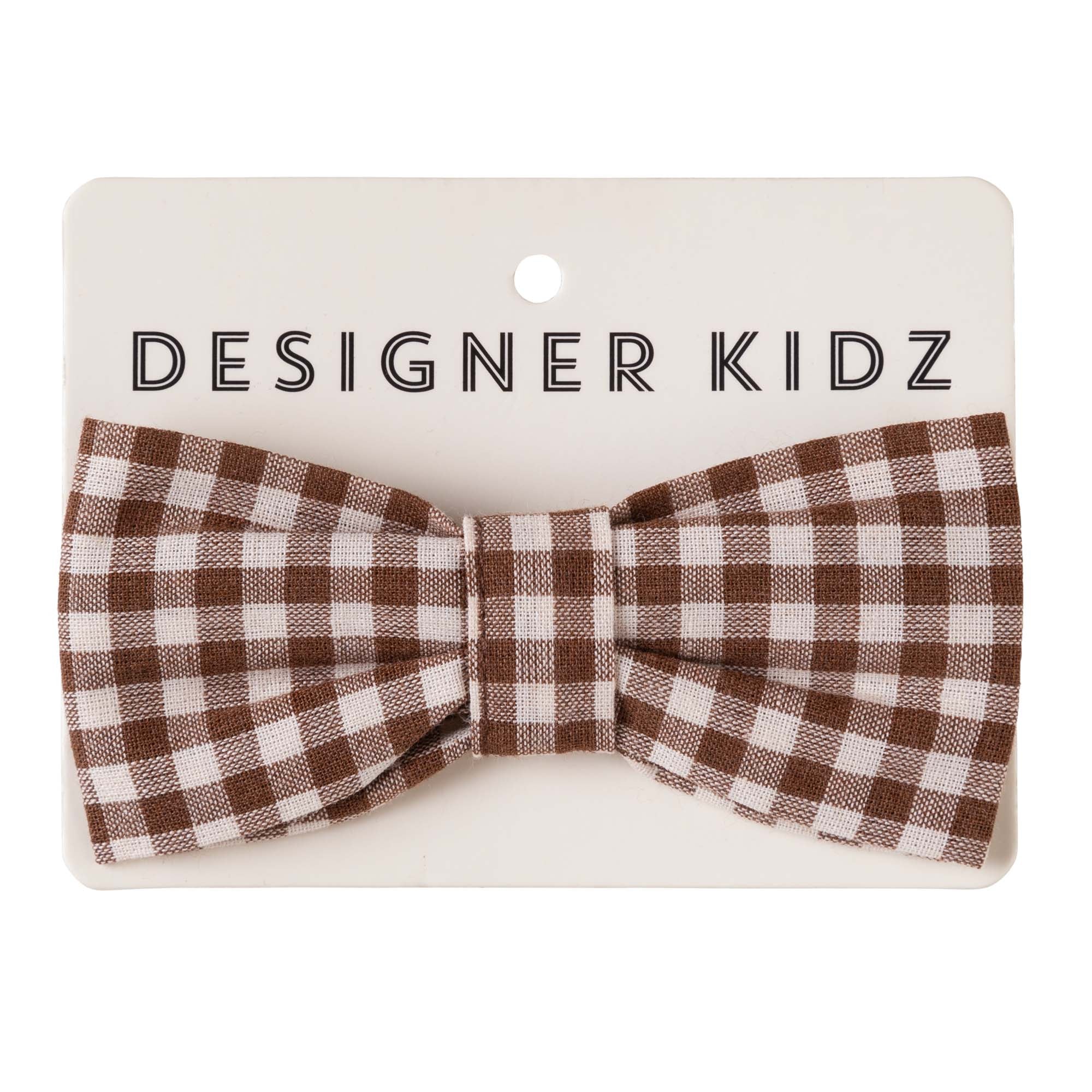 Oliver Gingham Bow Tie - Choc Gingham - Designer Kidz