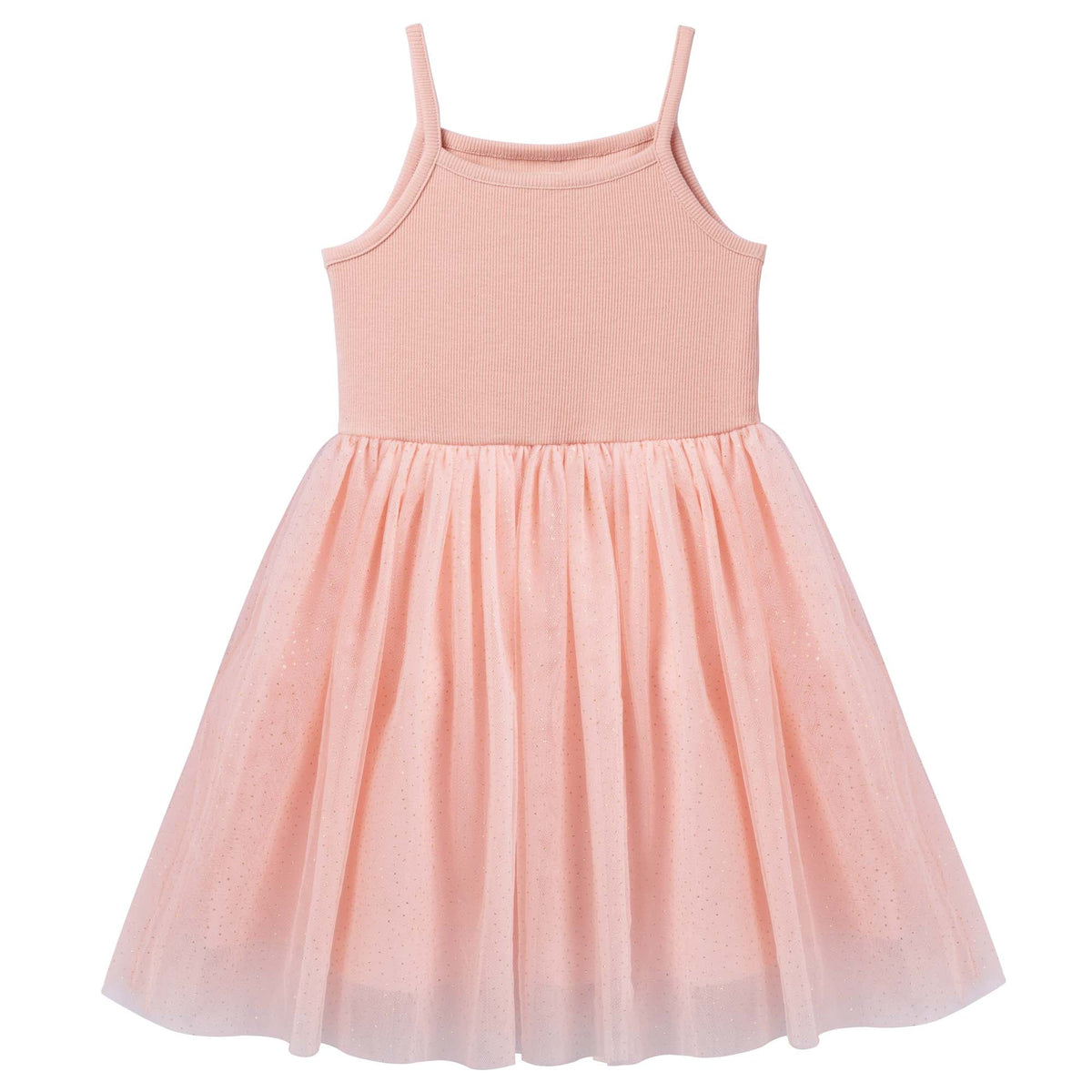 Ruby Rib Sparkle Tutu Dress - Pink - Designer Kidz