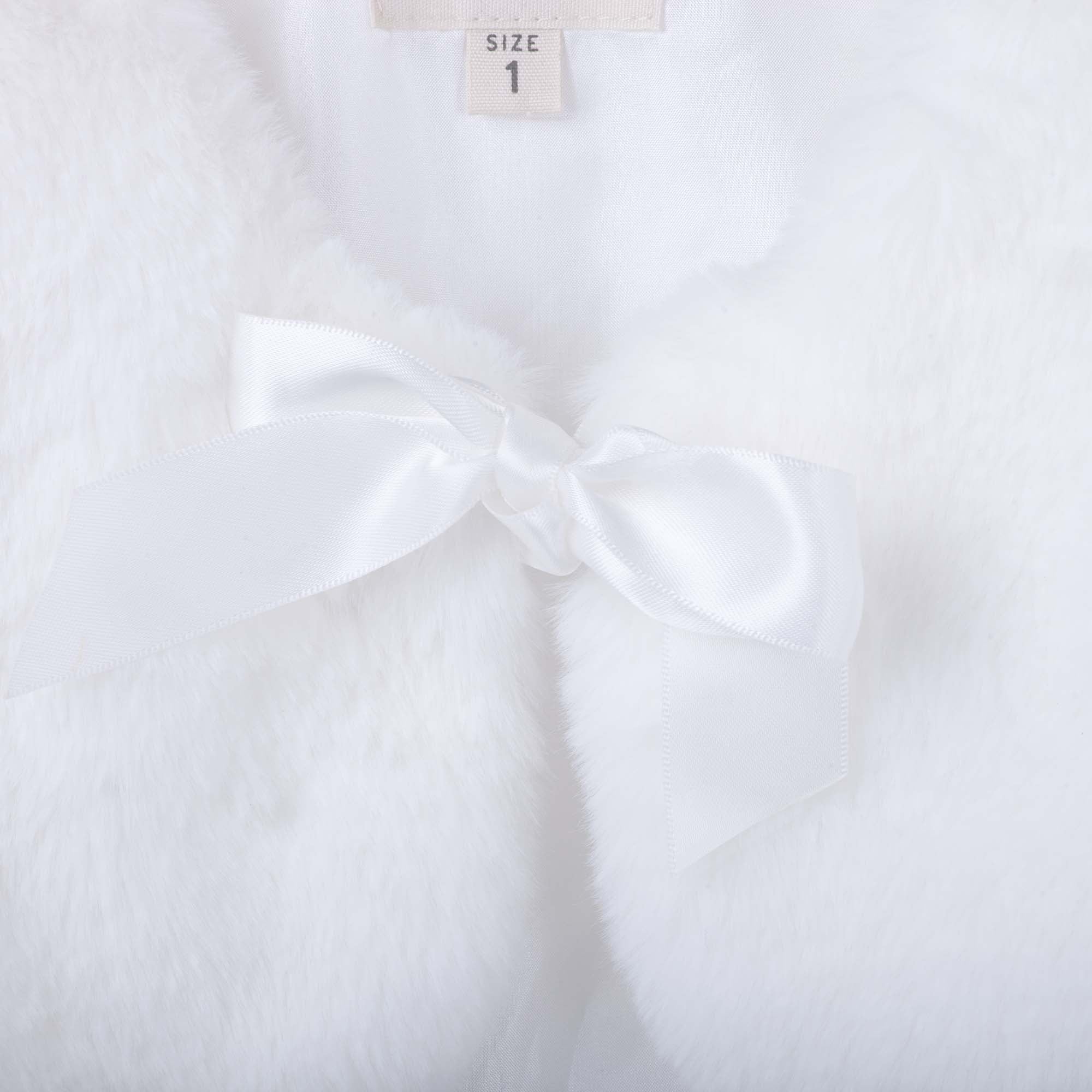 Sassy Baby Faux Fur Jacket - Ivory - Designer Kidz
