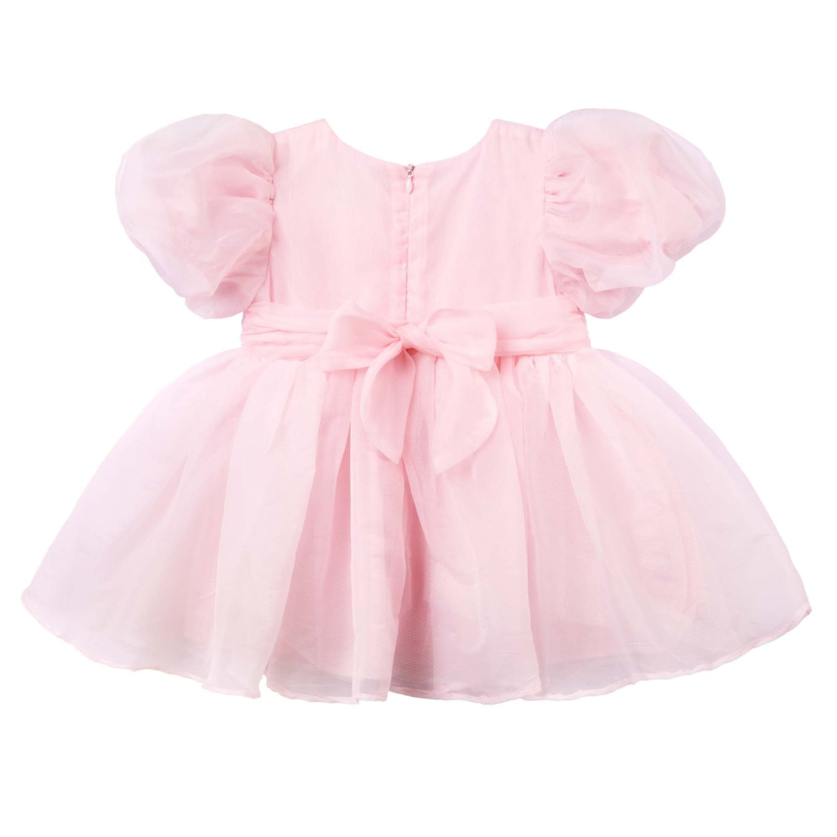 Sophia Puff Sleeve Baby Dress - Pink - Designer Kidz
