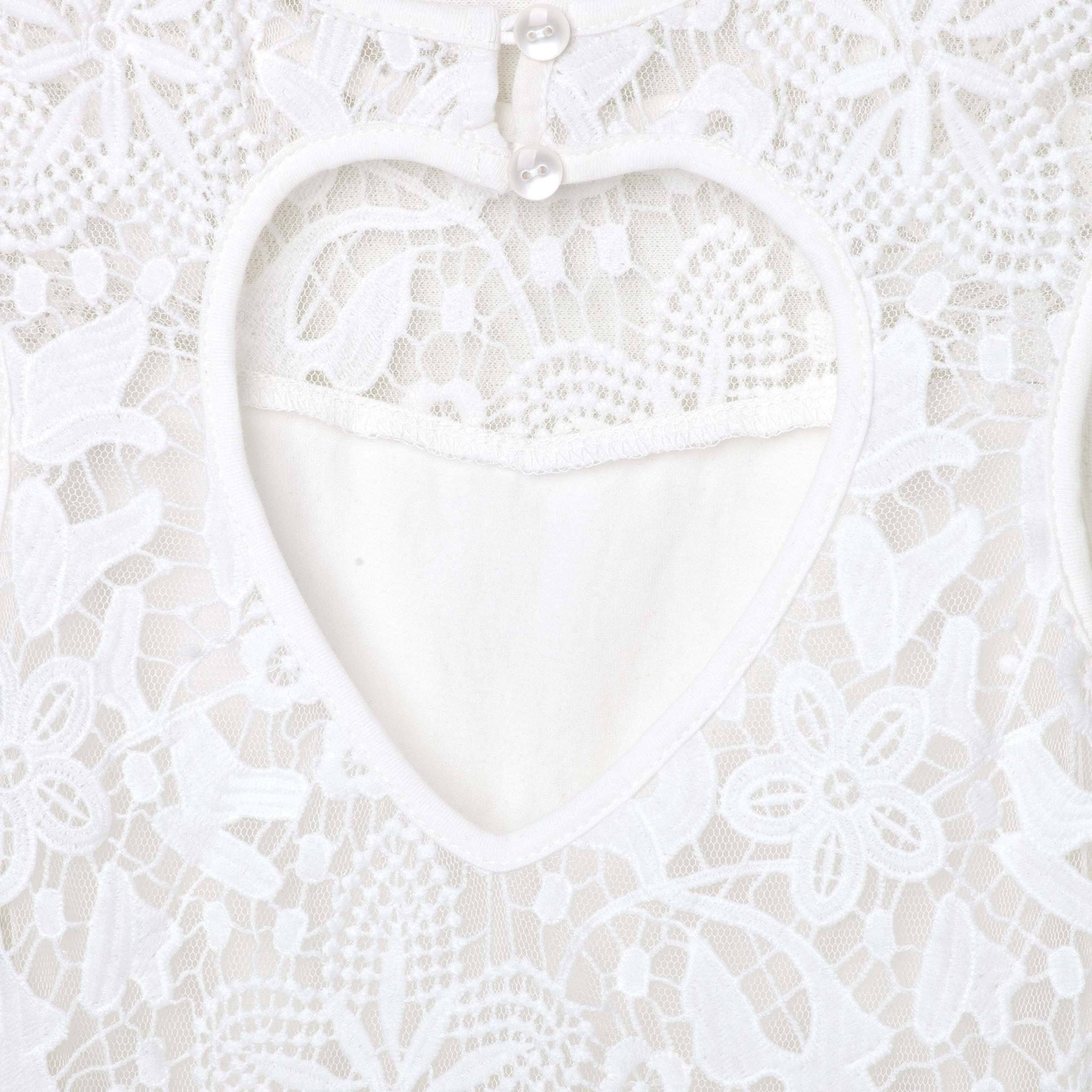 Tara Heart Back Dress - Ivory - Designer Kidz
