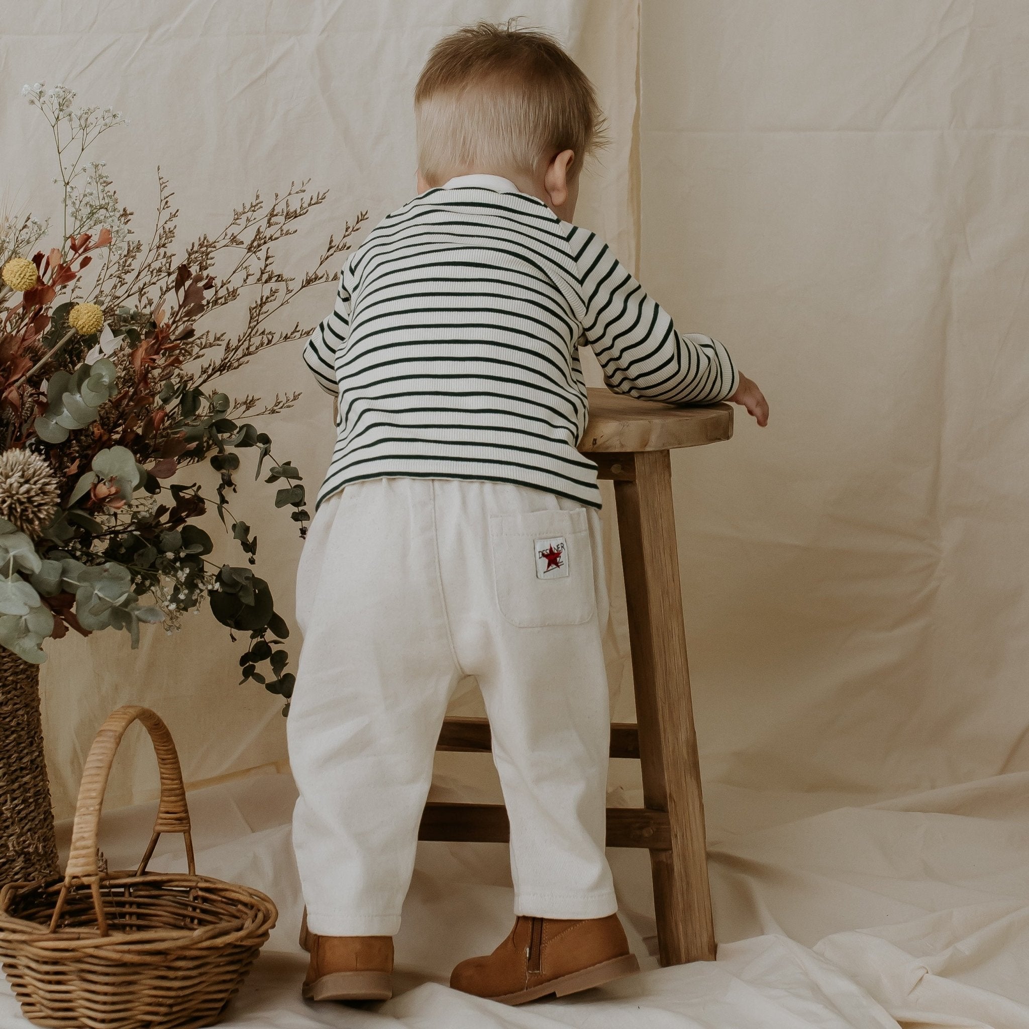 Theo Twill Pants - Ecru - Designer Kidz