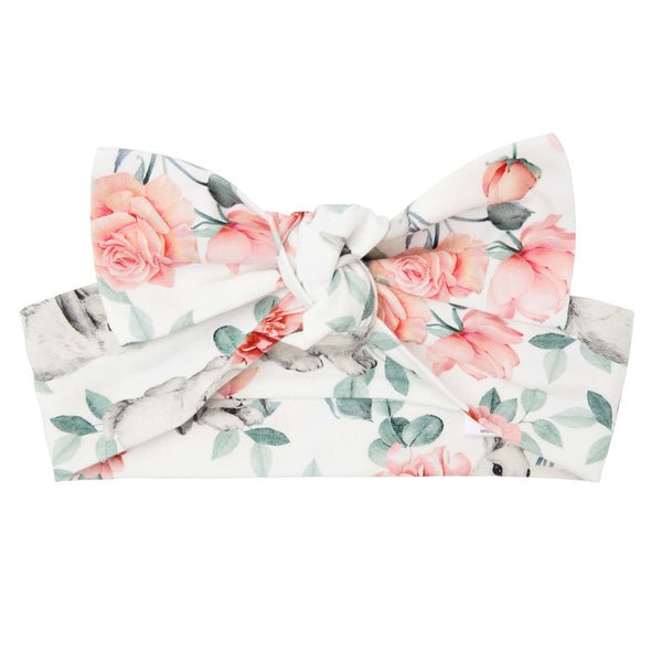Bunny Floral Headband - Soft Pink