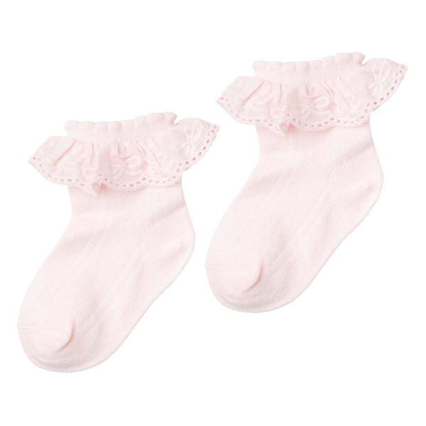 Lace Frill Socks - Pink