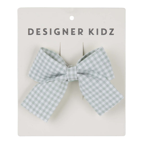 Gingham Hair Clip - Sage