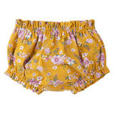 Millie Floral Frilly Baby Bloomers - Honey Gold