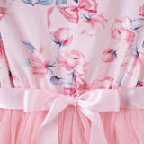 Rose Bow L/S Tutu Dress - Pink