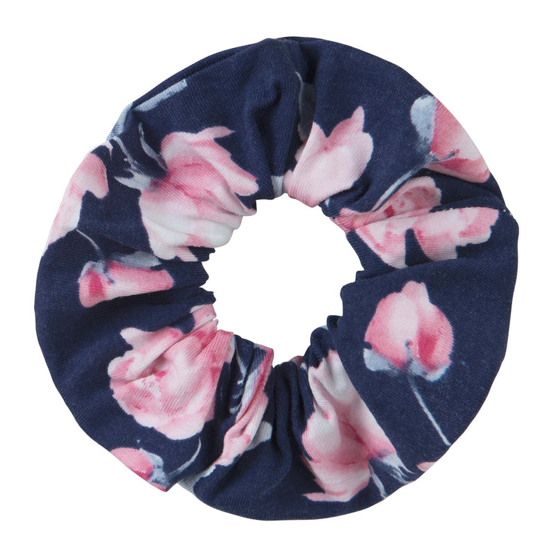 Rose Bow Scrunchie - Navy