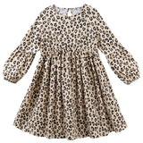 Leopard Print L/S Poodle Sleeve Dress