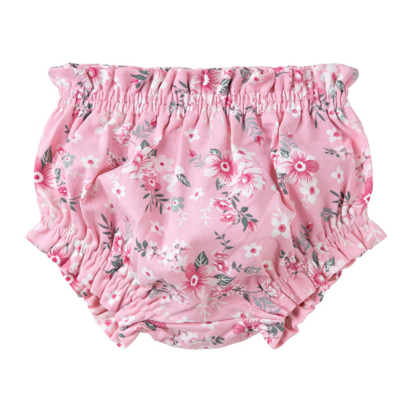 Millie Floral Frilly Baby Bloomers - Pink