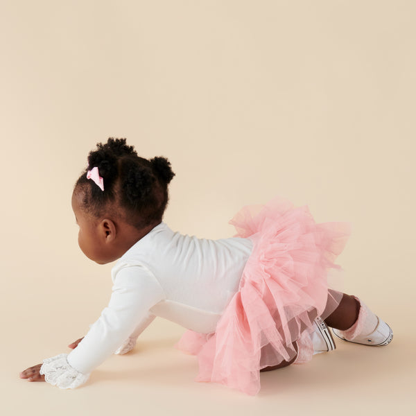 Bunny Floral Baby Tutu Bloomers - Soft Pink