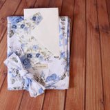 Audrey Floral Greeting Card - Dusty Blue - Designer Kidz