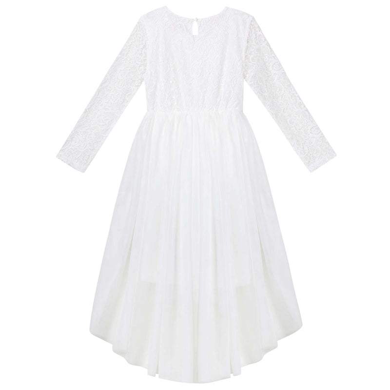 Delilah L/S Lace Dress - Ivory - Designer Kidz