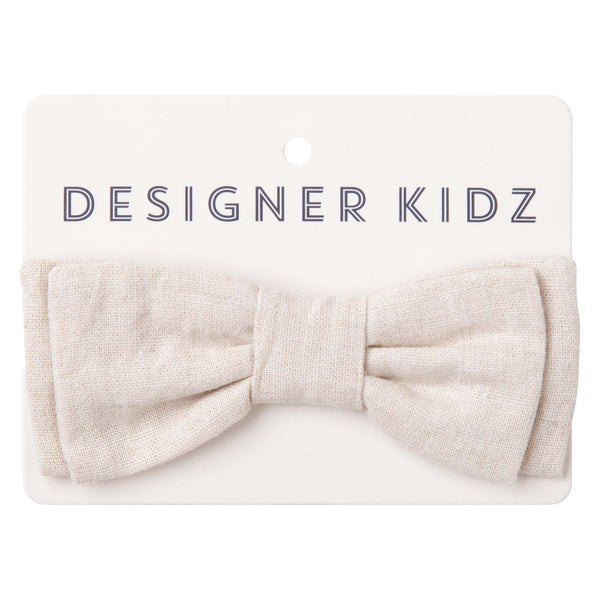 Toby Linen Bow Tie - Sand - Designer Kidz