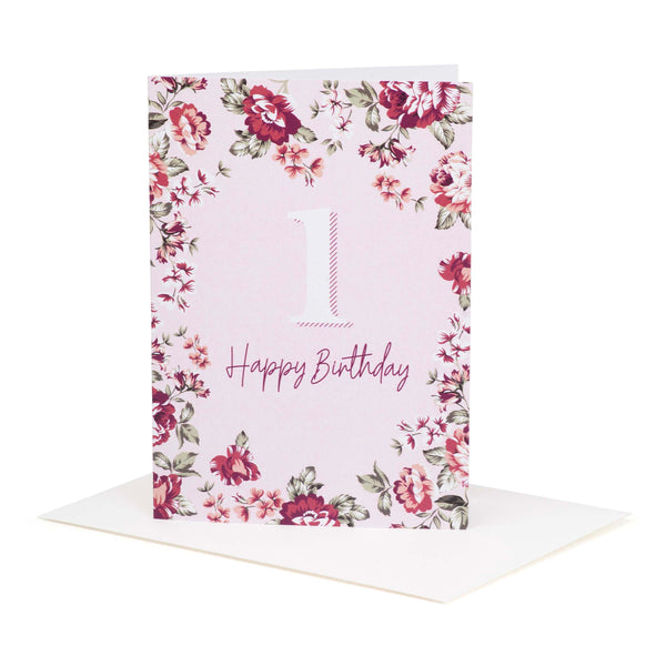 Buy Pearl Pink 1st Birthday Greeting Card - Designer Kidz | Special Occasions, Party Wear & Weddings  | Sizes 000-16 | Little Girls Party Dresses, Tutu Dresses, Flower Girl Dresses | Pay with Afterpay | Free AU Delivery Over $80 