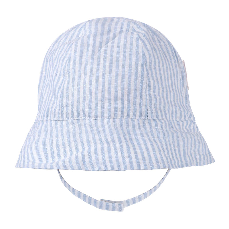 Linen Bucket Hat - Sky Blue Stripe