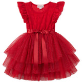 My First Lace Sparkle Tutu S/S - Red