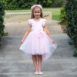Libby Lace S/S Tutu Dress  - Pale Pink